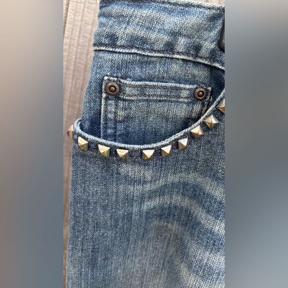 Rue 21 Premiere Stud Embellishments Bootcut 5 Pocket Button Zipper Closure Women - Picture 2 of 5